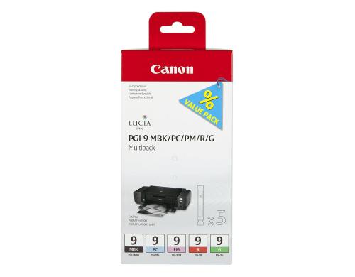 Tinte Canon PGI-9MUL Photo Multi Pack Pack 5 Stk.. MBK/PC/PM/R/G, PIXMA Pro9500