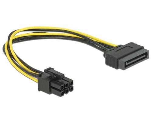 Grafikkarten PCI-Express Stromadapter 20cm, Sata-PowerStecker -> 1x 6Pin Buchse