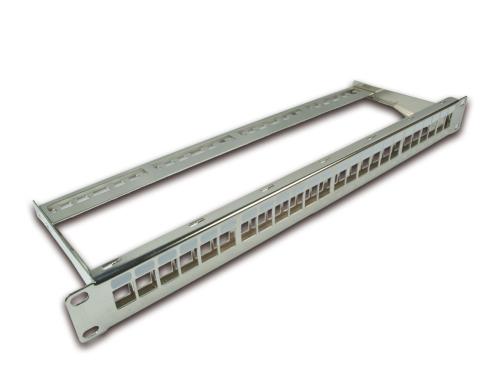 24-Port 1 HE Patchpanel, geschirmt Nickel, Leerpanel fr Keystone Modul 19