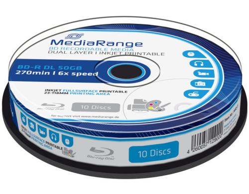 Mediarang BD-R 6x Dual Layer 50GB 10-Pck. Blu-ray, Spindel, bedruckbar