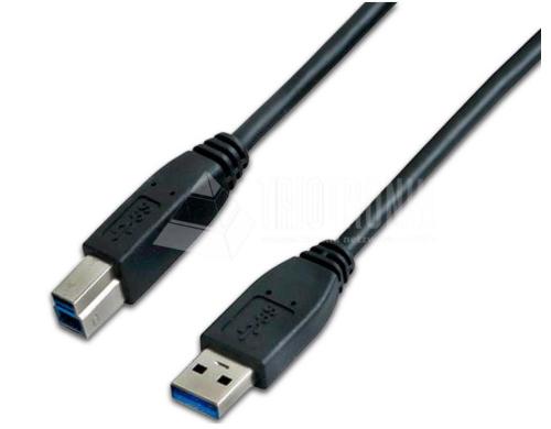 Wirewin USB3.0 Kabel, 1.8m, A-B, schwarz fr USB3.0 Gerte, bis 5Gbps