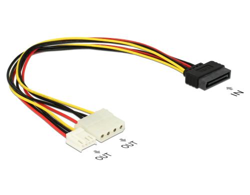 SATA/Molex Adapterkabel, 30cm Adapter fr SATA zu Molex+Floppy 4Pin