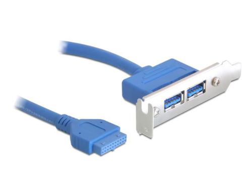 Delock 82976 Slotblech USB 3.0 Pin Header 19 Pin 1 x intern > 2 x USB 3.0-A LP