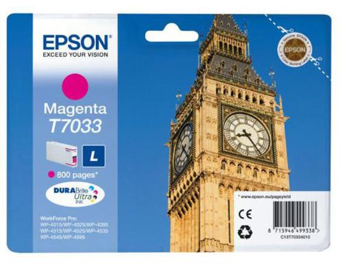 Tinte Epson T70334010, magenta WP400/4500, 800 Seiten