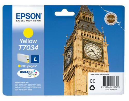 Tinte Epson T70344010, yellow WP400/4500, 800 Seiten