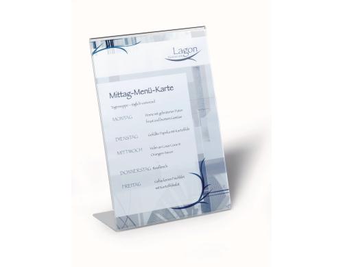 Durable Prsentationsstnder A4,transparent glasklaren Acryl, selbstklebende Gummifsse