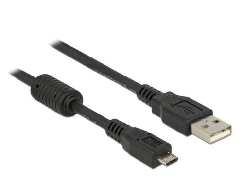 USB2.0 Micro-Kabel, 3m, A-MicroB, Schwarz fr Handy, PDA, Digitalkamera mit Micro-USB