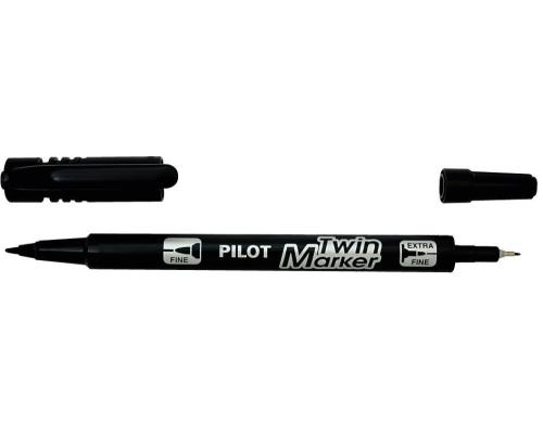 Pilot Twin Marker Slim schwarz 2 Spitzen, extra fein + fein