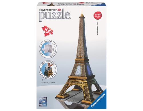 Ravensburger 3D Puzzle, Eiffelturm Puzzleteile: 216 + Zubehr + Anleitung