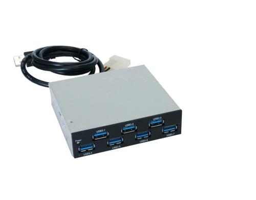 exSys EX-1167, Interner USB 3.0 HUB, mit 7 Ports fr 3.5 Front-Einbau,