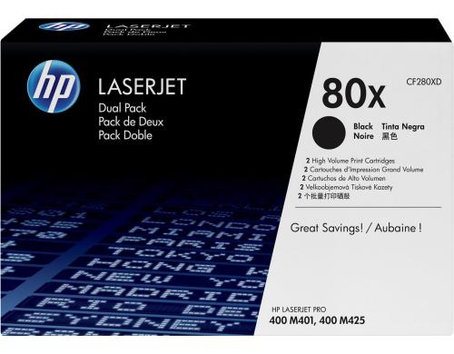 HP Toner 80X - Black 2er-Pack (CF280XD) Seitenkapazitt ~ 2x 6'900 Seiten