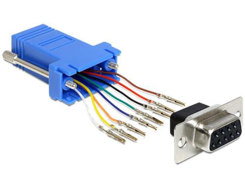 RJ-45 Buchse zu RS232 Buchse Montagesatz inkl. Anleitung, Pins individuell schaltbar