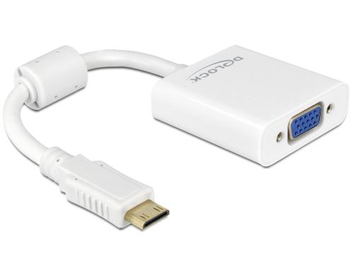 Monitorkonverter Mini-C HDMI zu VGA, weiss nur fr onboard-Mini-HDMI Grafikkarte