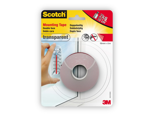 3MScotch Montageband doppelseitig transpare UV-bestndig, 19mm x 5m