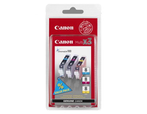 Tinte Canon CLI-8 Pack Multipack CLI-8/C/M/Y, 3x13ml,