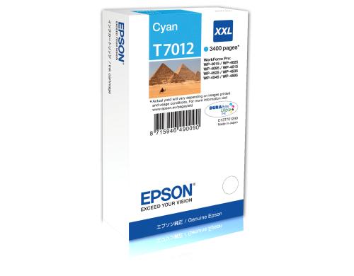 Tinte Epson T70124010 XXL, cyan, 3400 S. WorkForce Pro WP-4015 DN, WP-4095 DN,