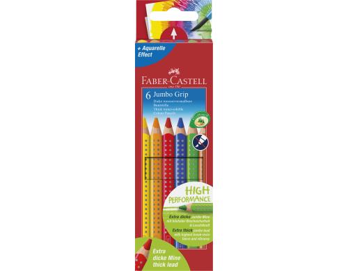 FABER-CASTELL Jumbo GRIP Farbstifte 6er Kartonetui, dreieckig,