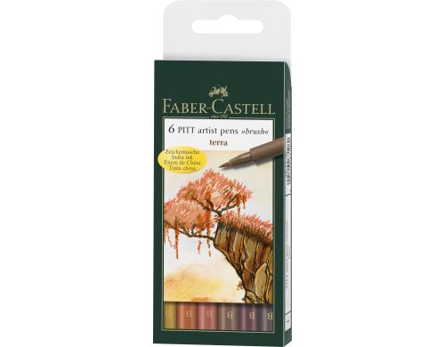 FABER-CASTELL PITT Artist Pen Etui Terra pigmentierte Zeichentusche