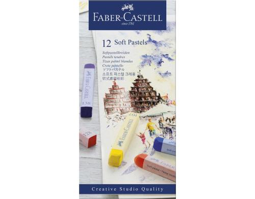 FABER-CASTELL Softpastellkreide STUDIO 12er Kartonetui,