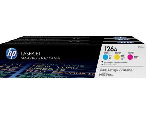 HP Toner 126A - CMY 3er-Pack (CF341A) Seitenkapazitt ~ je 1'000 Seiten