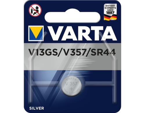 VARTA Knopfzelle V13GS / V357 , 1.55V, 1Stk vergl. Typ 4176, SR44