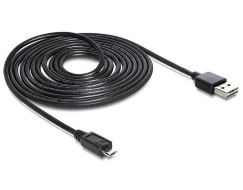 USB2.0-Kabel Easy A-MicroB: 2m USB-A Seite beidseitig einsteckbar