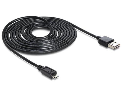 USB2.0-Kabel Easy A-MicroB: 5m USB-A Seite beidseitig einsteckbar