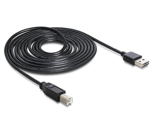 USB2.0-Kabel Easy A-B: 3m USB-A Seite beidseitig einsteckbar