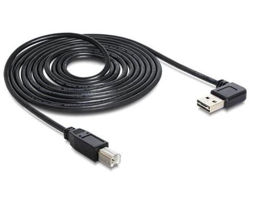 USB2.0-Kabel Easy A-B: 2m USB-A Seite 90gew. beidseitig einsteckbar