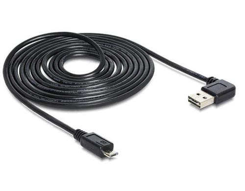 USB2.0-Kabel Easy A-MicroB: 3m USB-A Seite 90 gew. beidseitig einsteckbar