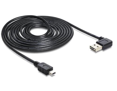 USB2.0-Kabel Easy A-MiniB: 1m USB-A Seite 90 gew. beidseitig einsteckbar