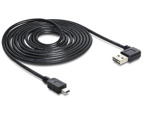 USB2.0-Kabel Easy A-MiniB: 2m USB-A Seite 90 gew. beidseitig einsteckbar