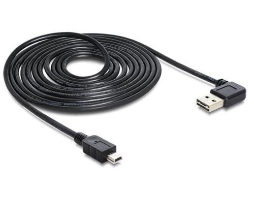 USB2.0-Kabel Easy A-MiniB: 3m USB-A Seite 90 gew. beidseitig einsteckbar