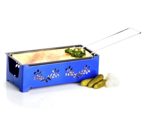 Nouvel Raclette Heat Cheese! @home mit 4 Rechaudkerzen, blau