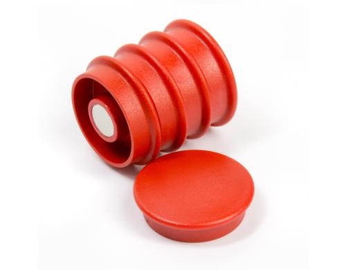 Supermagnet Haftmagnet rund rot Haftkraft: ca. 1.5 kg, Inhalt: 5 Stk.,