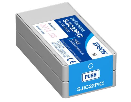 Epson Tintenpatrone SJIC22P cyan, Fr TM-C3500, 32,5 ml Inhalt, C33S020602