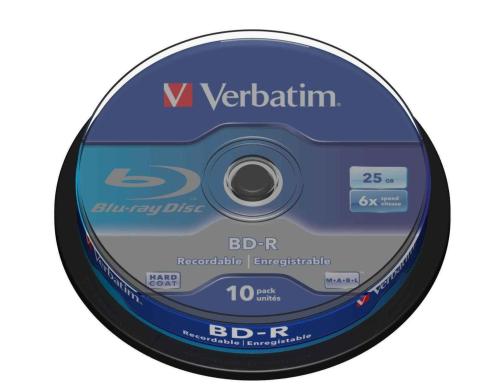 Verbatim BD-R 6x Single Layer 25GB 10-Spind HTL Type, bedruckbar