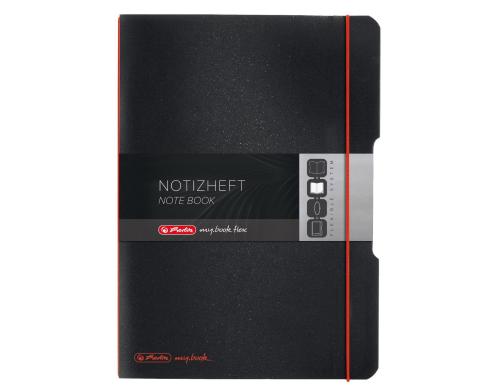 Herlitz my.book flex Notizheft A5 40 Blatt kariert 5x5mm, schwarz