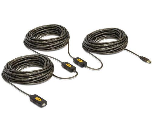 Delock USB2.0 Verlngerungskabel 30m, aktiv AWG26 Datenleitung, AWG22 Stromleitung