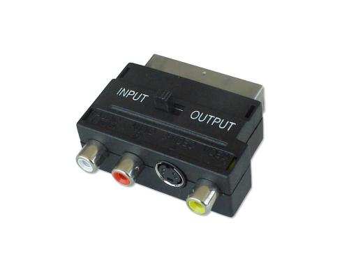 Scart Adapter auf Cinch / S-Video Umschaltbare Signalrichtung