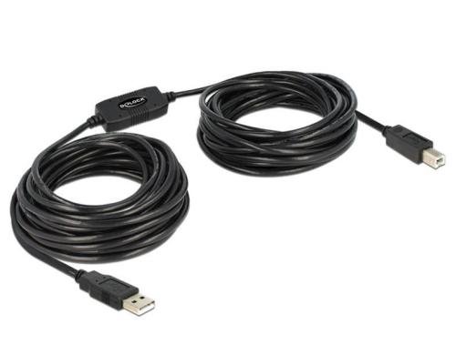 Delock USB Kabel Typ A-B,  11m, schwarz aktiv verstrkt, braucht kein Netzteil