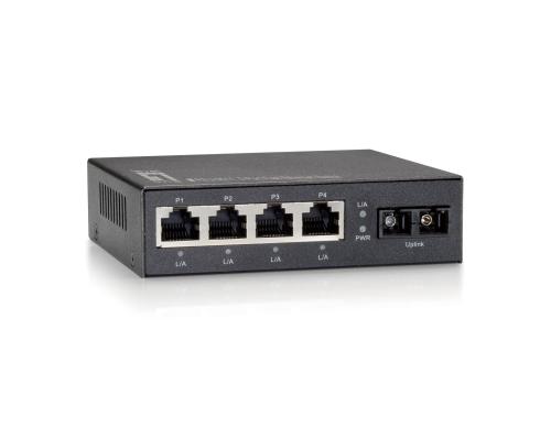 LevelOne FEU-0511: 4+1x Switch, 100Mbit/s 100Mbit/s, 1x MM-SC, lfterlos, Metallgeh.