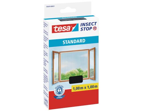 tesa Insect Stop Fliegengitter Standard Fenster, 1m x 1m