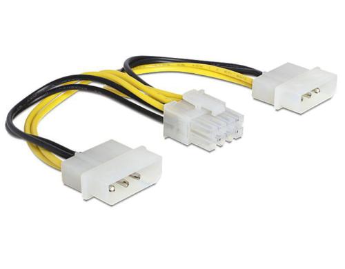 Kabel Stromversorgung 2x5.25 auf 1xEPS 8Pol 2x5.25 Molex auf 1x 8Pol EPS