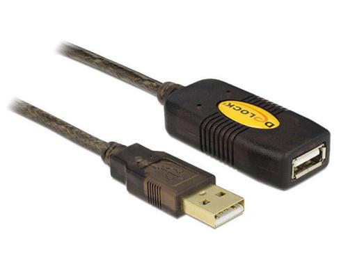 Delock USB 2.0 Verlngerungskabel 5 Meter aktive Verstrkung, 4 Stck kaskadierbar