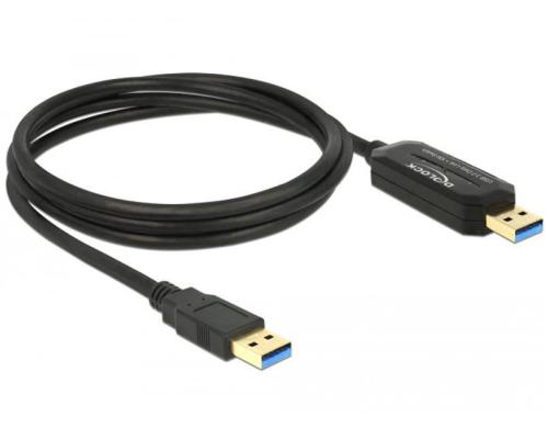 Delock USB3.0 Datalink Kabel 1.5m 2x A Stecker, Verbindet 2 Computer