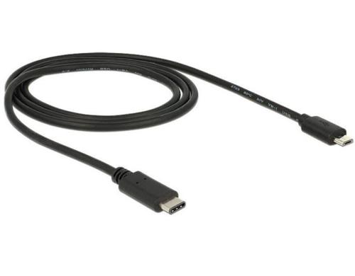 USB2.0-Kabel TypC-MicroB: 1m, schwarz max. 480Mbps, Typ-C, fr MicroB Endgert