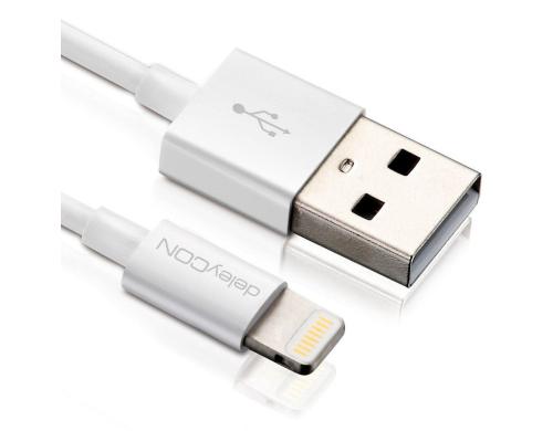 DeleyCON Lightning-USB Kabel 50cm, weiss Apple MFI zertifiziert und lizenziert