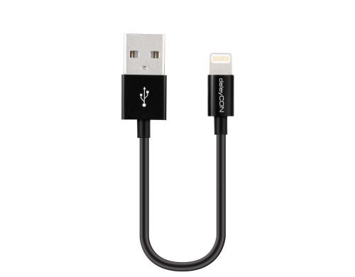 DeleyCON Lightning-USB Kabel 15cm, schwarz Apple MFI zertifiziert und lizenziert