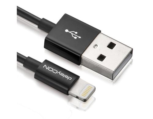 DeleyCON Lightning-USB Kabel 50cm, schwarz Apple MFI zertifiziert und lizenziert